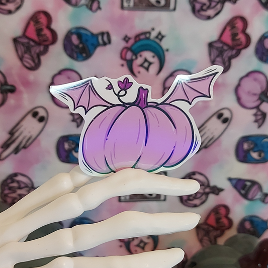 Winged Purple Pumpkin sticker