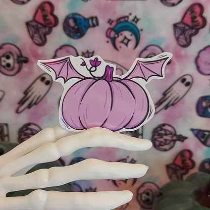 Winged Purple Pumpkin sticker