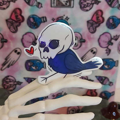 Raven with Skull sticker