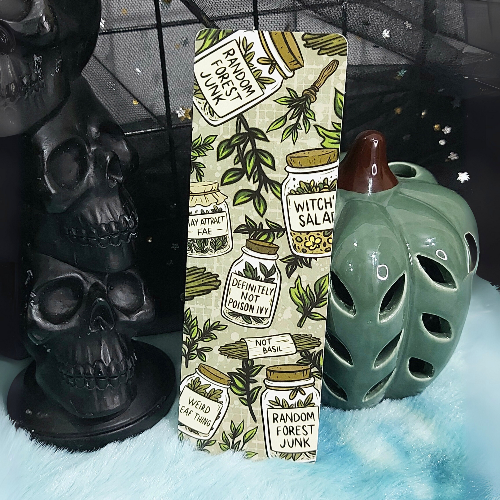 Herbal-themed magical witchy bookmark for bookworms made by Freya's Madpeak in Leeds