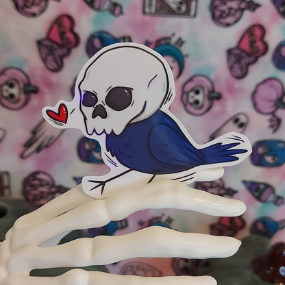 Raven with Skull sticker