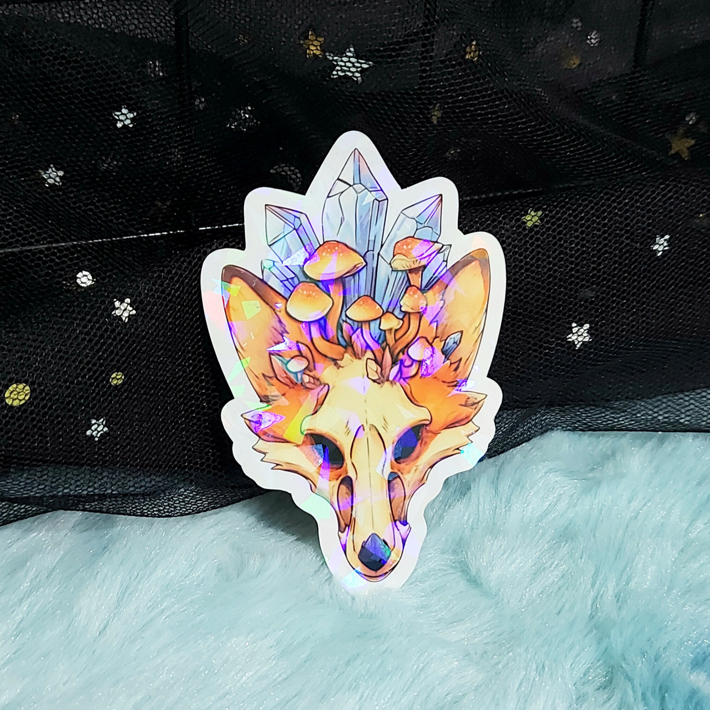 Moonchild fox holographic sticker