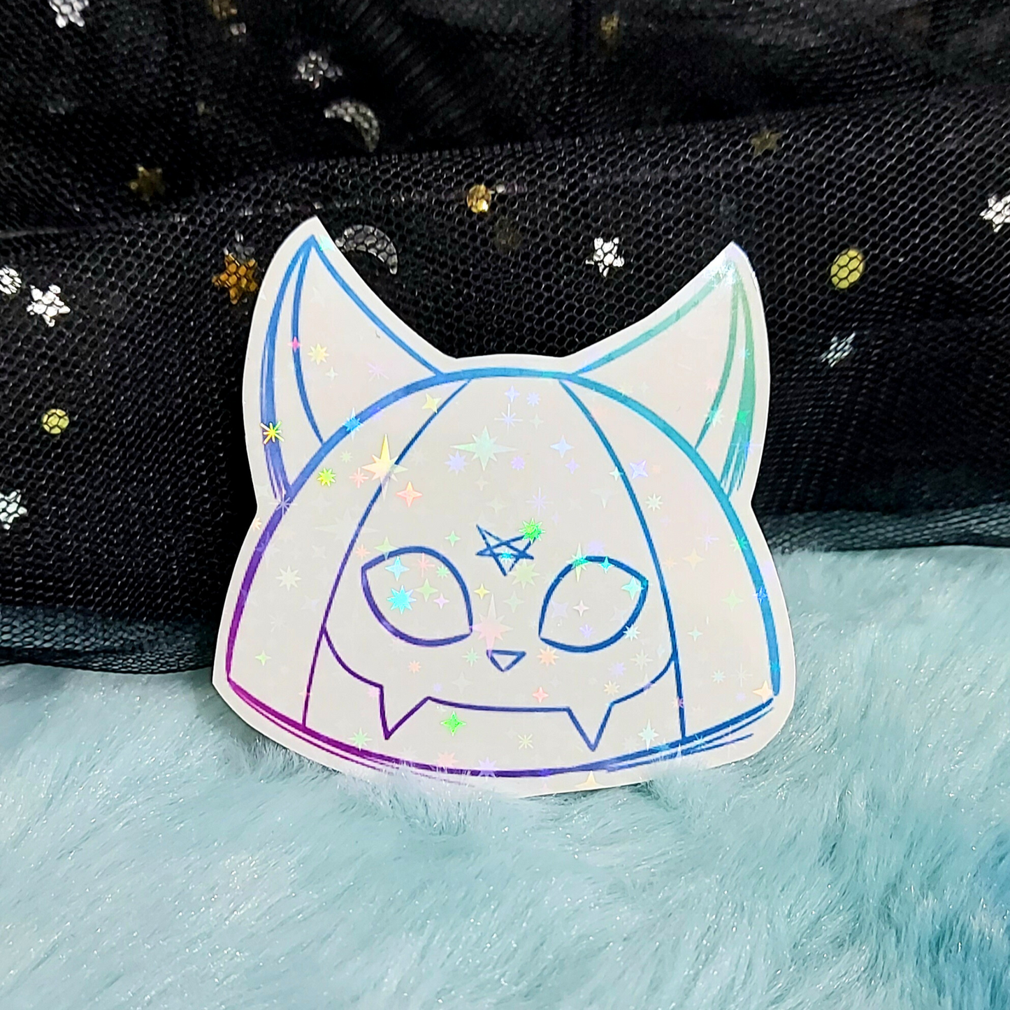 Rainbow logo holographic sticker