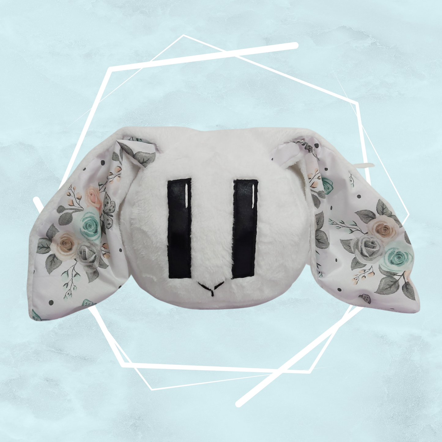 White floral bunny plushie