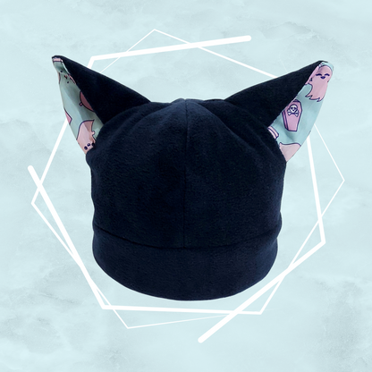 Dark blue ghosties nekomimi beanie