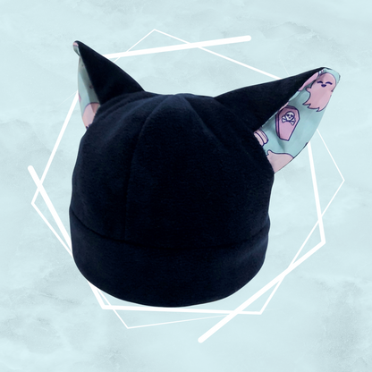 Dark blue ghosties nekomimi beanie