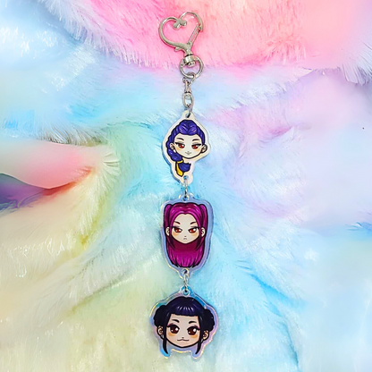 Cute acrylic keychain with Kpop demon hunters huntrix characters