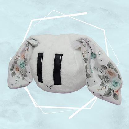 White floral bunny plushie