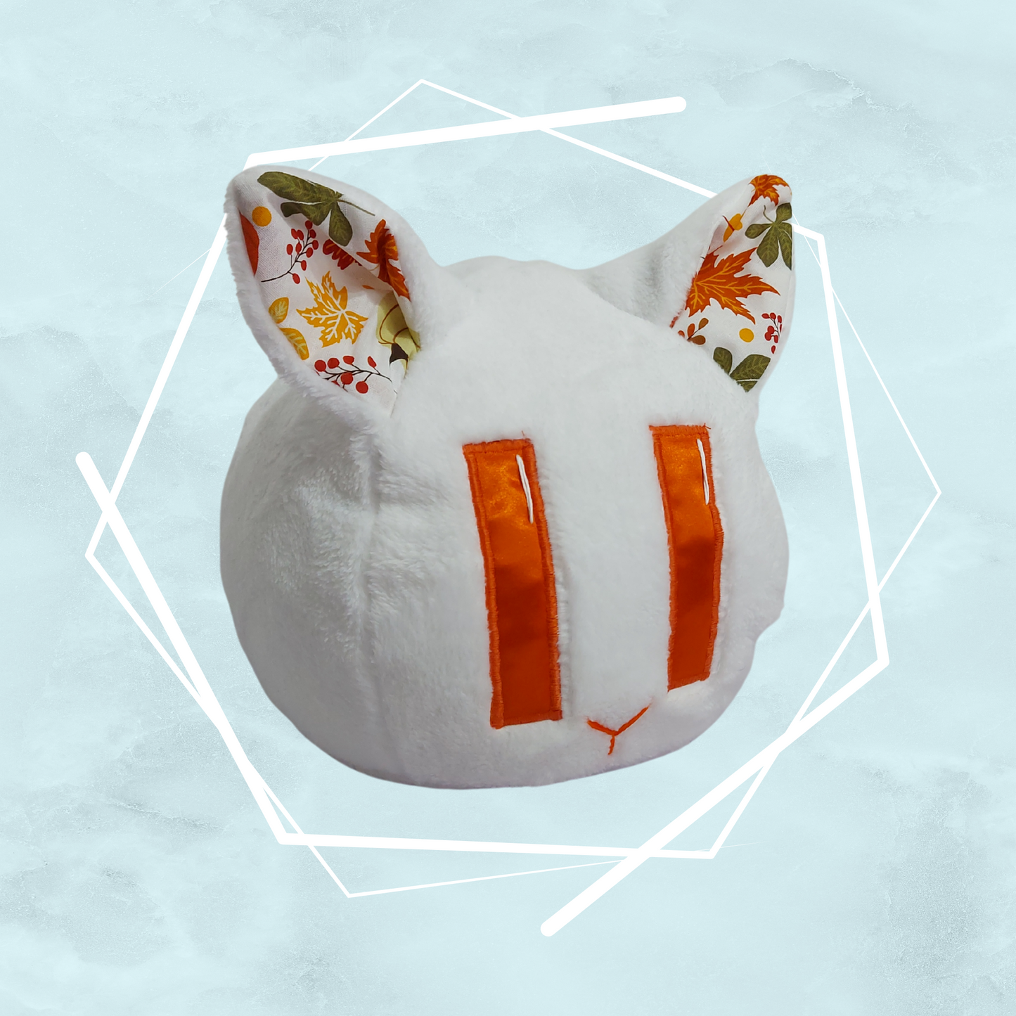White autumn cat plushie
