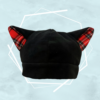 Black and red beanie