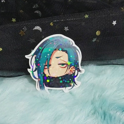 Sleepy Freya holographic sticker