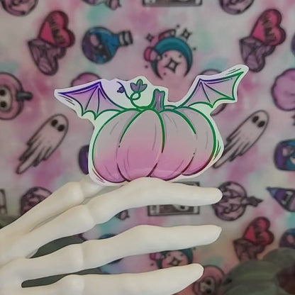 Winged Purple Pumpkin sticker