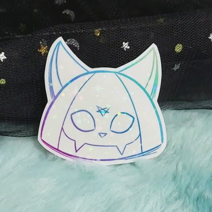 Rainbow logo holographic sticker